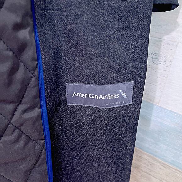 AMERICAN AIRLINES Midi Winter Coat Detachable Liner Black Thinsulate Womens 4 4R - Picture 6 of 9